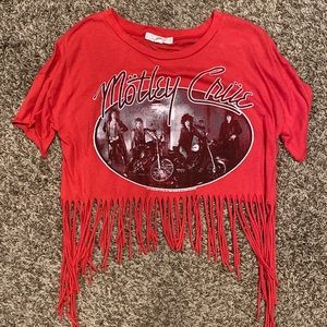 Motley Crue forever 21 fringe crop